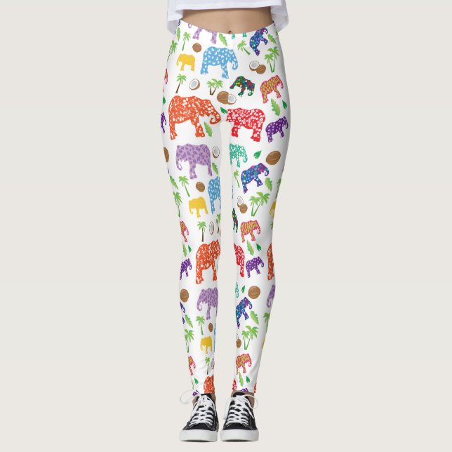Legging Elefantes tropicais (Frente)