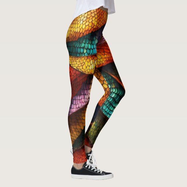 Legging Elegância do Dragon Scales: Na moda com malha (Direita)