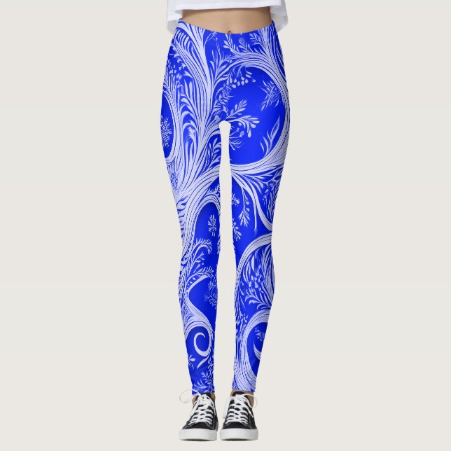 Legging Elegância em Movimento Cobalt Intrincado (Frente)