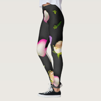 Legging "Elegância Floral em Preto"