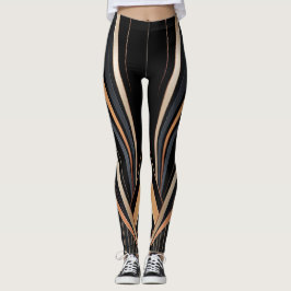 Legging Elegância Geométrica Metálica Art Déco