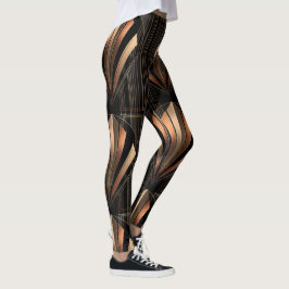 Legging Elegância Geométrica Metálica Art Déco