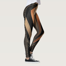 Legging Elegância Geométrica Metálica Art Déco