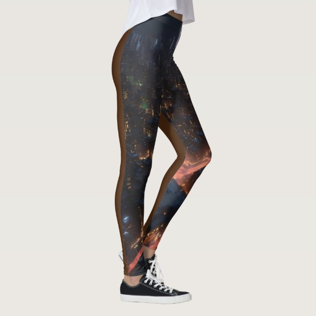 Legging "Elegância Noturna: Linha Skyline da Cidade de Got (Direita)