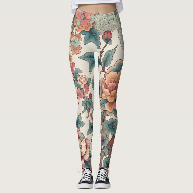 Legging Elegant Asian-Inspired Botanical (Frente)