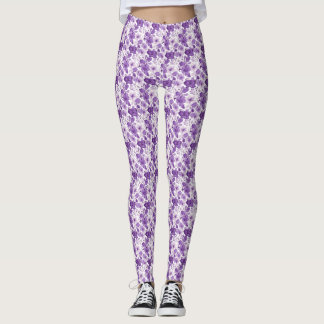 Legging Elegant floral pattern in purple tones