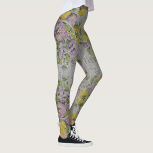 Legging Elegante Anjo Moderno Vintage Trendy Floral