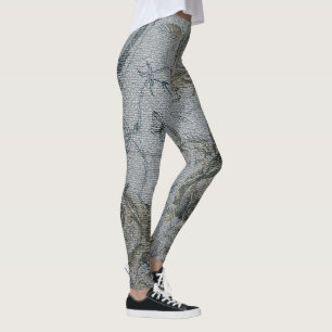Legging Elegante Anjo Moderno Vintage Trendy Floral