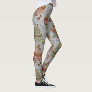 Legging Elegante Anjo Moderno Vintage Trendy Floral