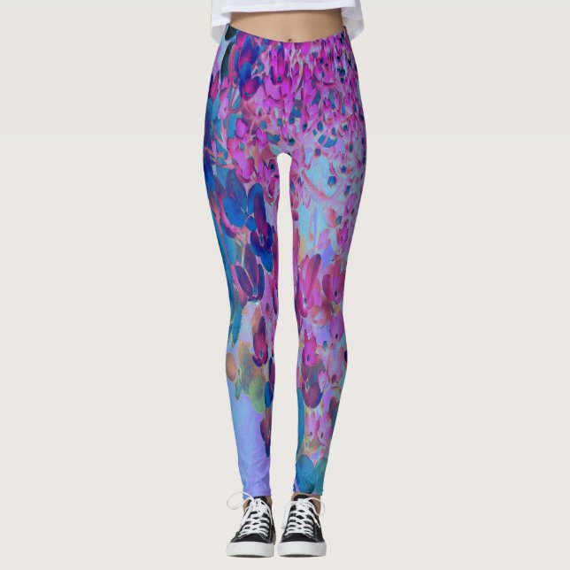 Legging Elegante Azul Escuro e Magenta - Iluminismo (Frente)