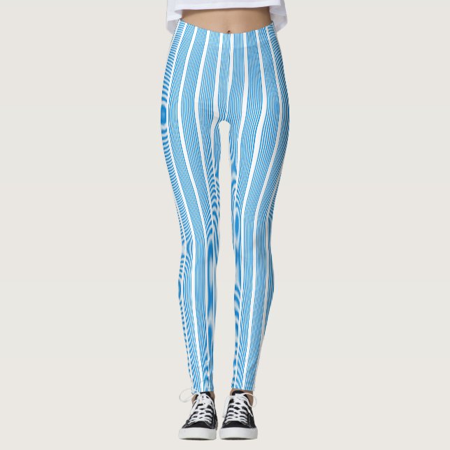 Legging Elegante Blue Strips Modern Modelo (Frente)