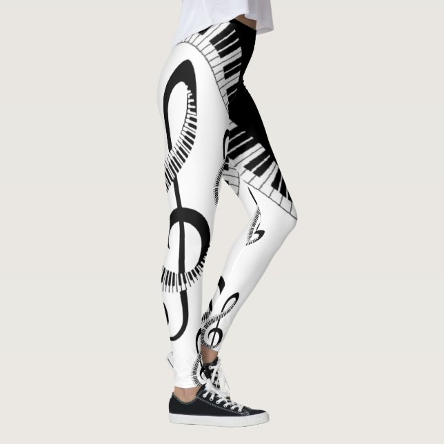 Legging elegante con piano y notas musicales (Direita)