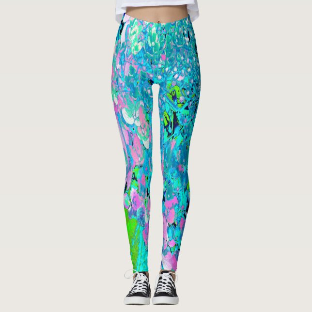 Legging Elegante Cor-de-rosa e azul (Frente)