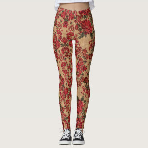 Legging Elegante Crimson Floral por Asarteon