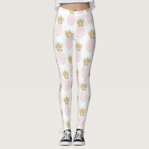 Legging Elegante de abacaxi tropical dourado