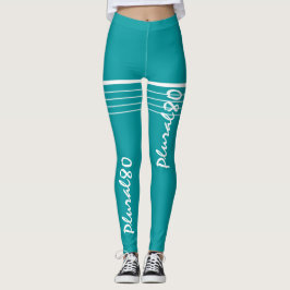 Legging Elegante de monograma branco azul