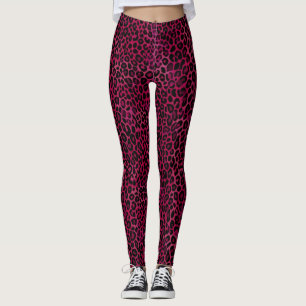 Legging Elegante estampa de leopardo vermelho e preto