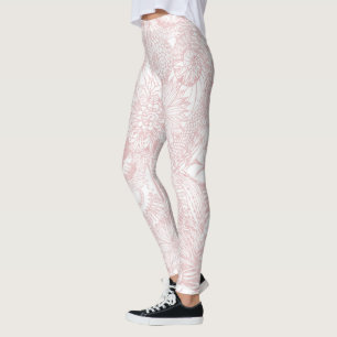 Legging Elegante faux rosa gold floral mandala design
