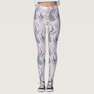 Legging Elegante Floral de Pavão Vintage (10)