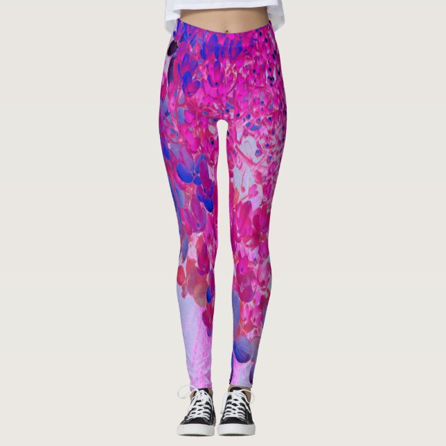 Legging Elegante Fúchsia e Iluminismo Azul Escuro (Frente)