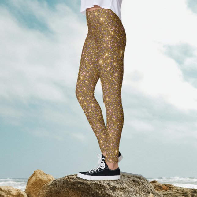 Legging Elegante Glitter Dourado Shiny Sparkle Partido Lux (Criador carregado)