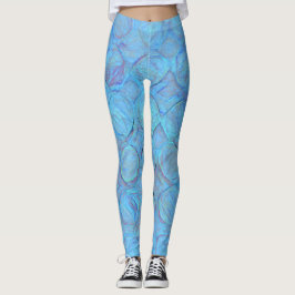 Legging Elegante Moderno Abstrato Azul Geométrico