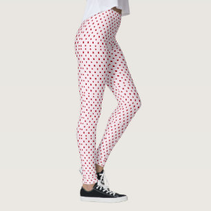Legging Elegante padrão de bolinhas rosa rubro