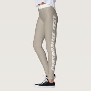 Legging Elegante Personalizado Bege Neutro Listrado Quente