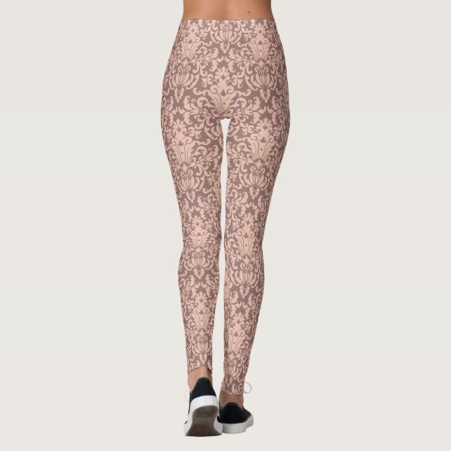 Legging Elegante rosa e Cor damasco Mauve (Verso)