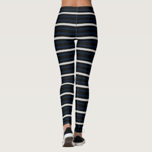 Legging Elegante Roupa Esportiva Clássica Listrada