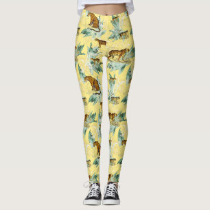 Legging Elegante Safari Selvagem Tropical Gatos Tiger Amar