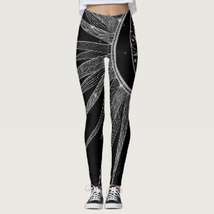 Legging Elegante Sun Moon Mandala Black Design