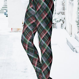 Legging Elegante Vermelho Verde Preto Xadrez Escocês Estam