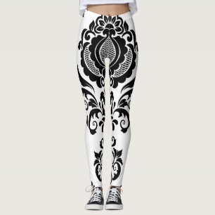 Legging Elegante Vintage Damask Textura sem costura
