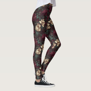 Legging Elegantes Gardenias Florais Roupas Fitness