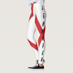 Legging Elemento de Sinalizador Alabama de Nome Personaliz