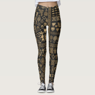 Legging Elementos barrocos: padrão mega definido.