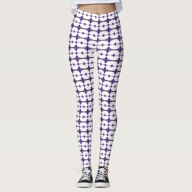 Legging Elementos da arte deco em roxo (Frente)