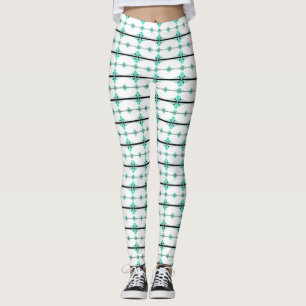Legging Elementos da arte deco em verde claro