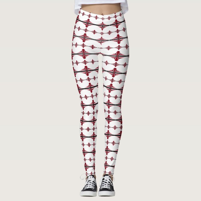 Legging Elementos da arte deco na crimson (Frente)