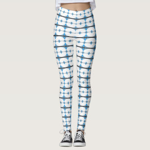 Legging Elementos da arte em azul mole