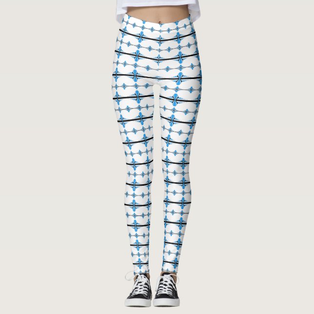 Legging Elementos da arte em azul mole (Frente)