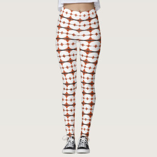 Legging Elementos de arte deco em laranja profundo
