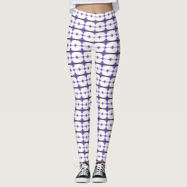 Legging Elementos de arte deco em púrpura pastel (Frente)