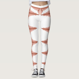 Legging Elementos de arte deco numa paleta dourada rosa