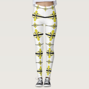 Legging Elementos de deco de arte em leggens amarelas past