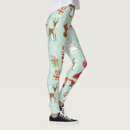 Legging Elementos de Natal Reindeer Elves