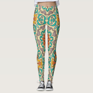 Legging Elementos decorativos da vindima: parte contínua o