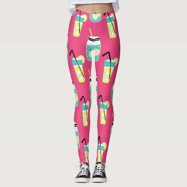 Legging Elementos ecéticos de Verão, fundo sem costura vin (Frente)