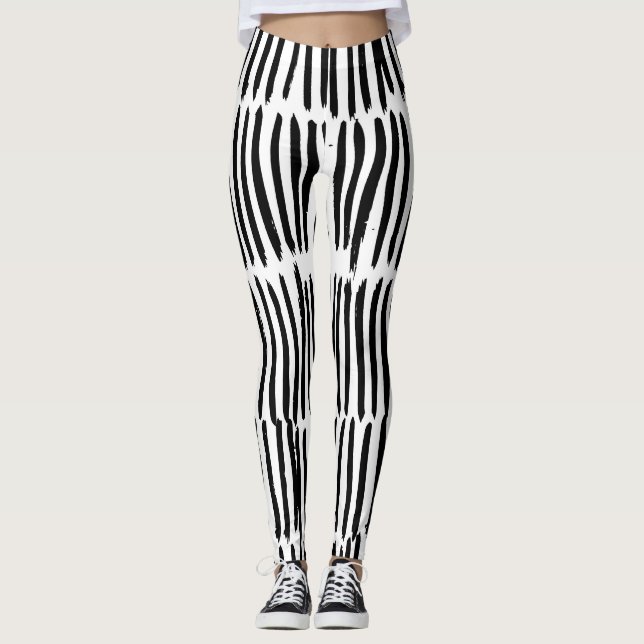 Legging Elementos Verticais: Estilo Invisível Desenho À Mã (Frente)